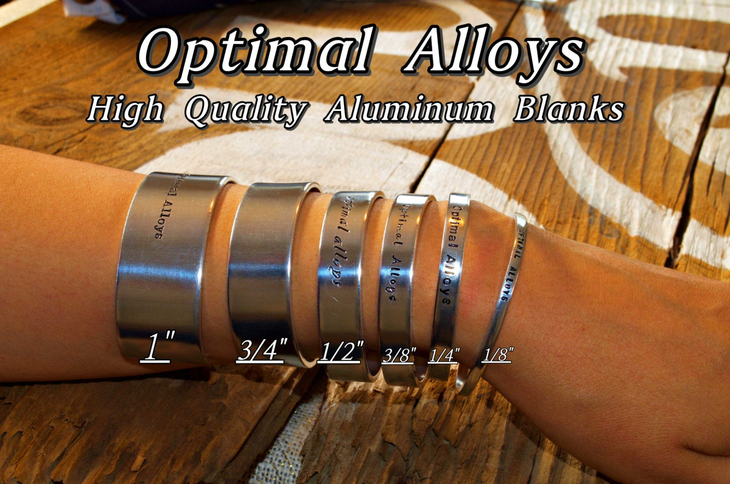 1/4" x 7" - 12g Polished Aluminum Cuff Blanks - Flat Stamping blanks / Aluminum Blanks / 12 gauge