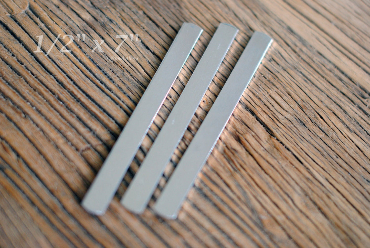 1/2" x 7" - 12g Polished Aluminum Cuff Blanks - Flat Stamping blanks / Aluminum Blanks / 12 gauge