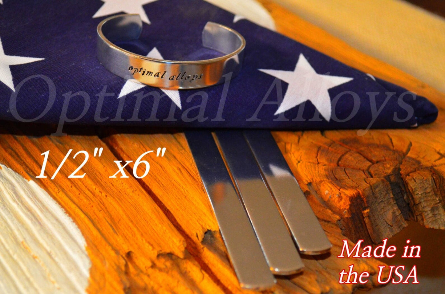 1/2" x 6" - 12g Polished Aluminum Cuff Blanks - Flat Stamping blanks / Aluminum Blanks / 12 gauge