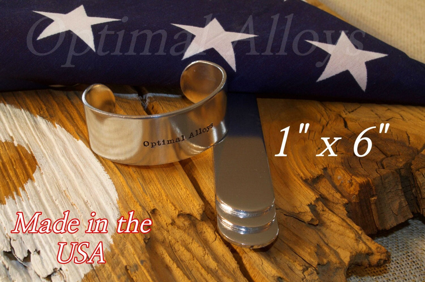 1" x 6" - 12g Polished Aluminum Cuff Blanks - Flat Stamping blanks / Aluminum Blanks / 12 gauge