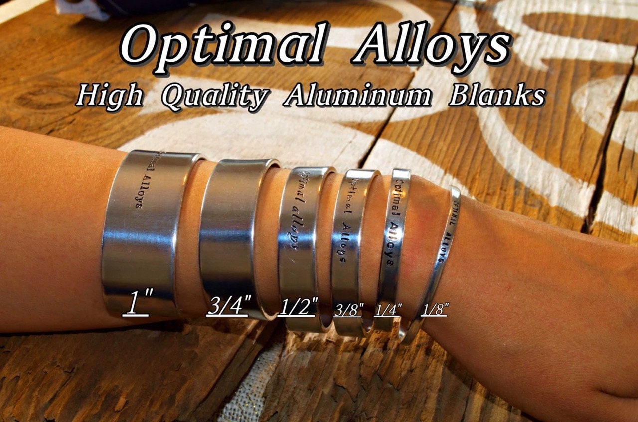 1/4" x 6" - 12g Polished Aluminum Cuff Blanks - Flat Stamping blanks / Aluminum Blanks / 12 gauge