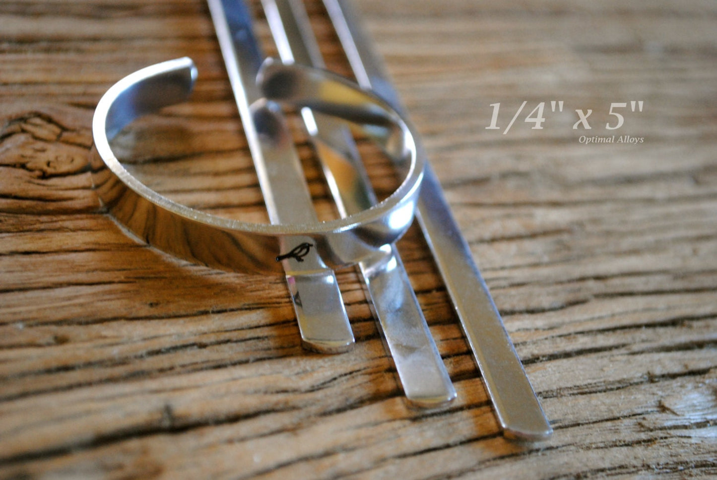 1/4" x 5" - 12g Polished Aluminum Cuff Blanks - Flat Stamping blanks / Aluminum Blanks / 12 gauge