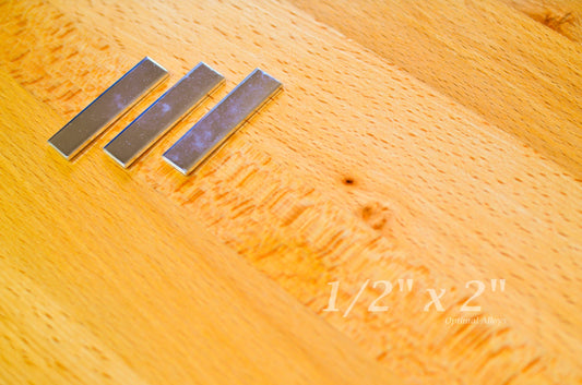 1/2" x 2" - 12g Polished Aluminum TAG Blanks - Flat Stamping blanks / Aluminum Blanks / 12 gauge