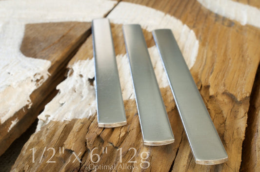 1/2" x 6" - 12g Polished Aluminum Cuff Blanks - Flat Stamping blanks / Aluminum Blanks / 12 gauge