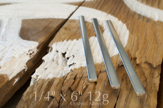 1/4" x 6" - 12g Polished Aluminum Cuff Blanks - Flat Stamping blanks / Aluminum Blanks / 12 gauge