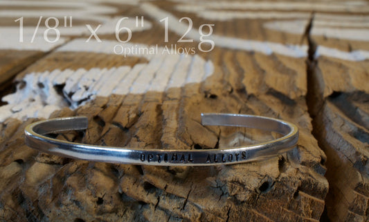 1/8" x 6" - 12g Polished Aluminum Cuff Blanks - Flat Stamping blanks / Aluminum Blanks / 12 gauge